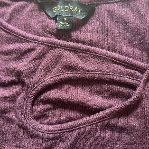 Goldray Size Small Purple Double Knit Dress Off the Shoulder - Picture 7 of 10